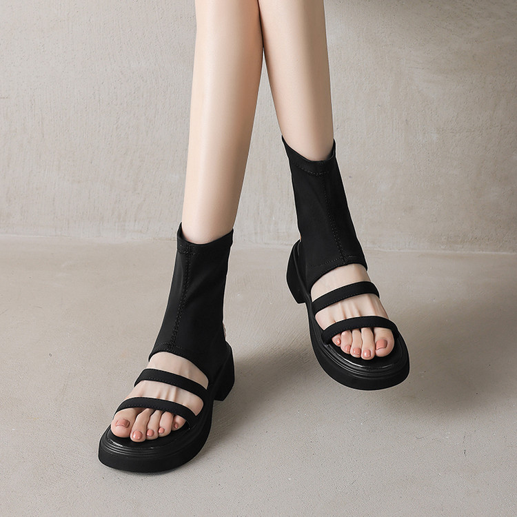 Sweet Open Toe Block Heel Sandals for Women - Image 5
