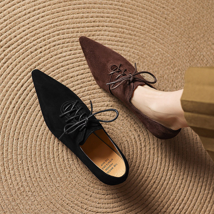 Women's Deep Mouth Pointed Toe Chunky Mid Heel Shoes - Style k.html