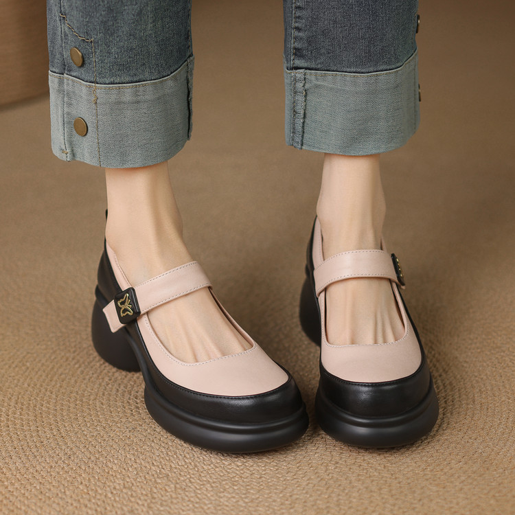 Women's Fashion High Heel Pumps with Buckle Strap